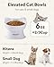 MateeyLife Elevated Cat Bowls, 2P Raised Food and Water Bowl Set for Indoor Cats & Small Dogs, Whisker Fatigue Cat Bowl, Anti Vomit Feeding Pet Bowls, 6 oz Each, Dishwasher Safe - White & Grey