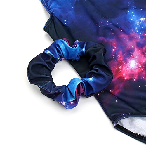 Modafans Leotards For Girls Gymnastics With Matching Shorts Ballet Dance Set Athletic Leotards With Hair Scrunchie Shiny Cosmic,6-7Years #TOP4
