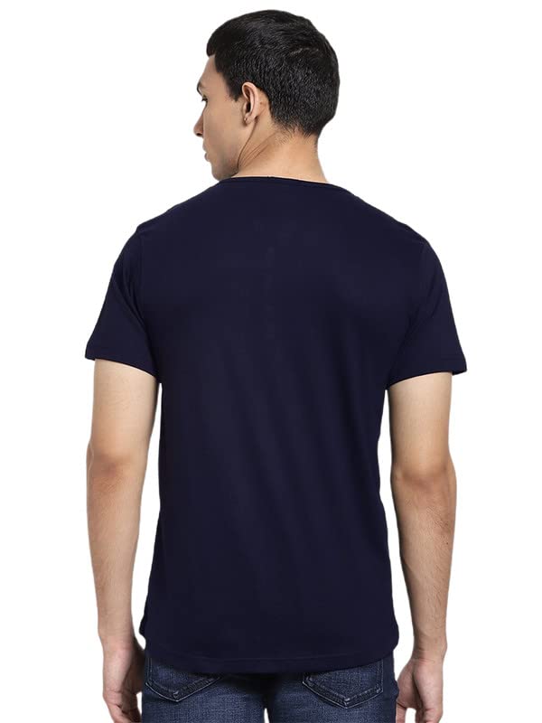 Image of LAZYCHUNKS Regular Fit Solid Henley Half Sleeve Tshirt for Men
