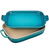 Le Creuset Stoneware Rectangular Dish with Platter Lid, 14 3/4" X 9", Caribbean