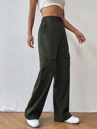 Image of Leriya Fashion Women's Loose High Rise Trouser | High-Waist Korean Pants | Formal Track Pant | Cargo Style Baggy Trendy
