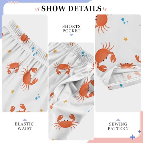 ZZKKO Cartoon Crabs Star Boys Pants for Kids Jogger Pants with Pockets S-XL4