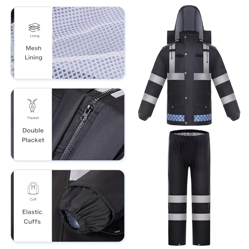 Chaqueta impermeable reflectante con pantalón para ciclismo miniatura 5
