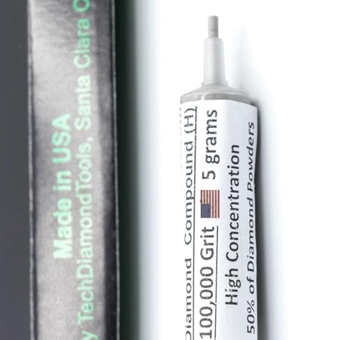 TechDiamondTools Diamond Polishing Compound Polishing Paste USA Made 100,000 Grit 0-0.25 Micron for Marble Glass Metal Rock Jewelry Resin Silver Chrome Gemstone with High Concentration Diamond Powder