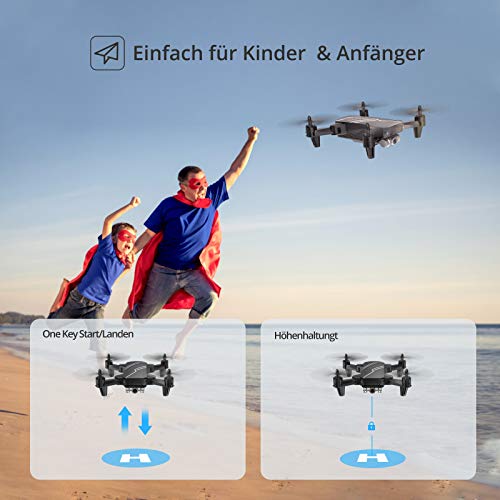 DEERC D20 Drohne für Kinder mit Kamera HD,Faltbar RC Quadcopter mit FPV Live Übertragung,lange Flugzeit,Gestensteuerung… – Bild 6