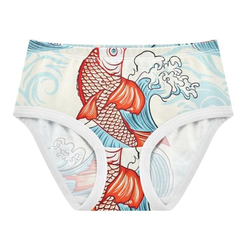 Cute Japanese Fish Blue Little Girl Panties Toddler Underwear Floral Cotton Animals Underpants Briefs 2t