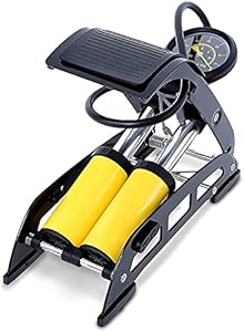 ANP Gel Mart Portable Double Barrel Floor Pump for Car Motorcycle Bike Tires Foot Air Pump Inflator with Pressure Gauge - (Multi Colour)