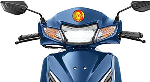 Image of CVANU Hanumanji Angry Face Religious Sticker for Scooty, Bike- All Two Wheeler Vehicle Vinyl Decal Size (11cm X 11cm) Multicolor