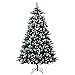 HOMCOM Árbol de Navidad de 2012 Ramas con Soporte Metálico Árbol 210 cm Puntas Blancas Artificial de Navidad Realista para Interiores Verde