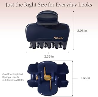 Kitsch Medium Hair Clips for Women – Strong Hold Claw Clips for Thick or Thin Hair – Recycled Plastic, Non-Slip, Durable | Ideal Gifts for Women – Blue Orchid – 1pc