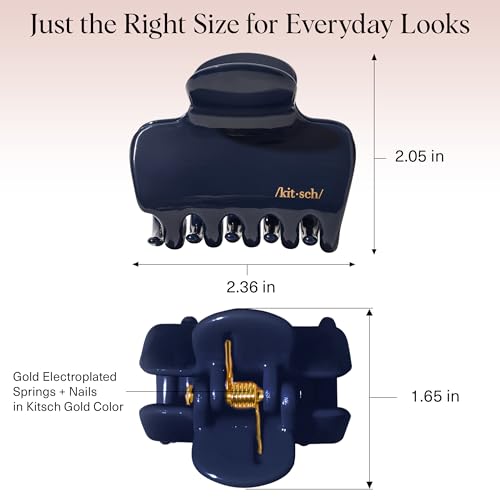 Kitsch Medium Hair Clips for Women – Strong Hold Claw Clips for Thick or Thin Hair – Recycled Plastic, Non-Slip, Durable | Ideal Gifts for Women – Blue Orchid – 1pc