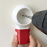 1PC Drill Dust Collector, Mess-Free Dust Collection Box Catcher Bowl, Universal Power Tool Attachment for Home Wall Drilling Picture Hanging, Handy Gadget Gift for DIY Enthusiast (White+Red)