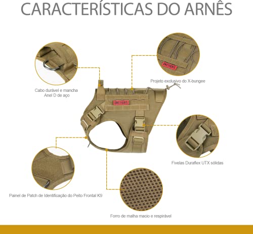 OneTigris Peitoral para cães, peitoral tático para colete cães com alça, sem puxar, fácil ajuste aju