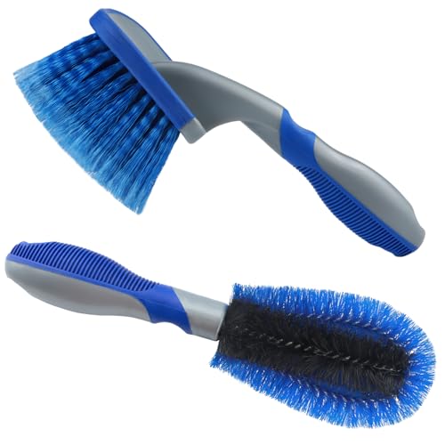 2 Pezzi Spazzola per ruote auto, attrezzatura per autolavagg, Pennelli della Ruota Strumento per Pulire Cerchi di Auto Moto
