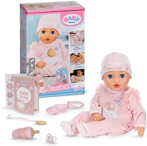 BABY Born Annabell 43 cm Babypuppe mit Sound und 7 Funktionen | Weicher Körper, Zubehör inklusive, Batterien erforderlich, ab 3 Jahren