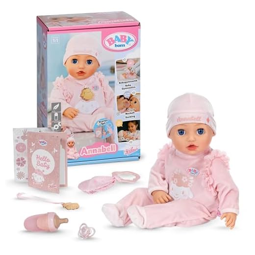 BABY born Annabell 43 cm - Weiche Babypuppe mit 7 elektronischen Funktionen & Sound - Geeignet für Kinder ab 3 Jahren - Puppe inkl. Zubehör - Benötigt Batterien