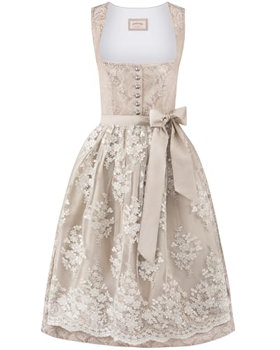 Stockerpoint Damen Sidonia Midi Dirndl, Creme, 36 Stockerpoint Damen Sidonia Midi Dirndl, Creme, 36