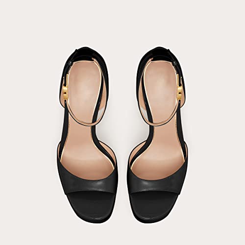 Women's Platform Chunky Heels Round Toe Toe Sandals Heels for Women Ankle Strap Sexy Evening Dress Pump Sandals4
