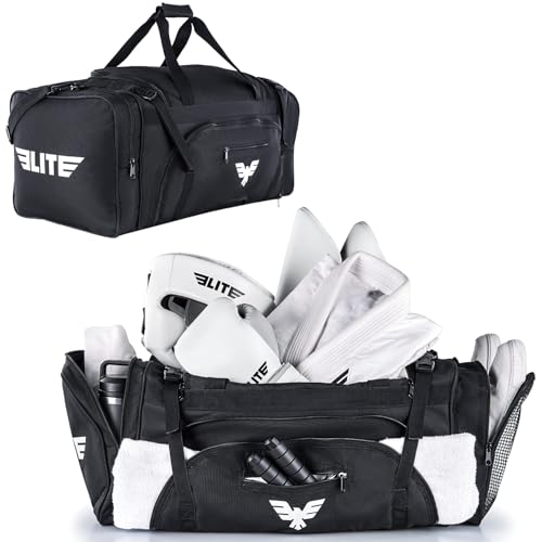 Elite Sports Monster MMA Duffel Bag – Large 44L Cordura Sports Bag w/Mesh Shoe Compartment...