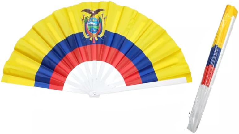 Large Hand Fans 13 Inches Folding Fabric for Patriotic Country Flag Independence Parade Pride Party Souvenir Gifts -10 Packs (Puerto RICO)