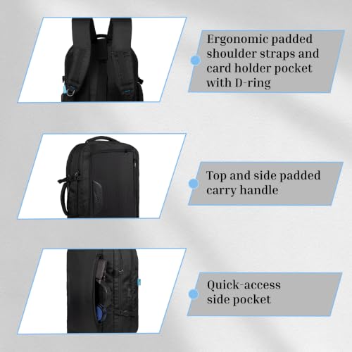 Image of F Gear Blackhawk Black 40L Laptop Backpack with USB Charging Port & Luggage Strap | 180 Openable for Easy Packing, 2 Compartments & 1 Pocket, Water-Resistant Travel & Office, Fits Upto 17 Inch Laptop