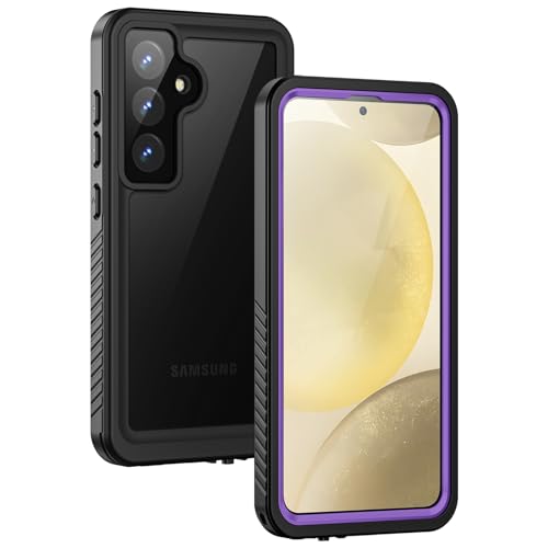Lanhiem for Samsung Galaxy S24+ Plus Phone Case, IP68 Waterproof Dustproof Case with Built-in Screen Protector, Rugged Full Body Shockproof Protective Cover for Galaxy S24 Plus 6.7 Inch, Purple
