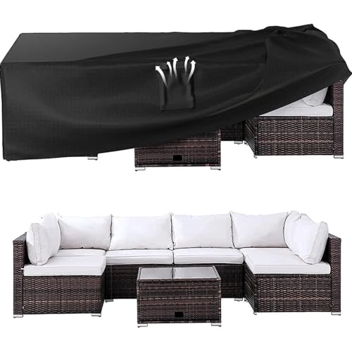 Genérico Funda para Muebles Exterior, Impermeable 420D Oxford para Muebles Patio, Funda Pectora para Muebles con Hebillas Prueba Viento, para BalcóN JardíN(70.9 * 47 * 29in)