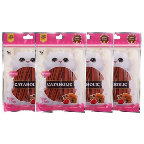 Image of Cataholic Chicken and Tuna Sliced 50g - Natural Protein-Rich Cat Treats Delicious & Nutritious Made with Real Chicken & Tuna (Pack of 4)