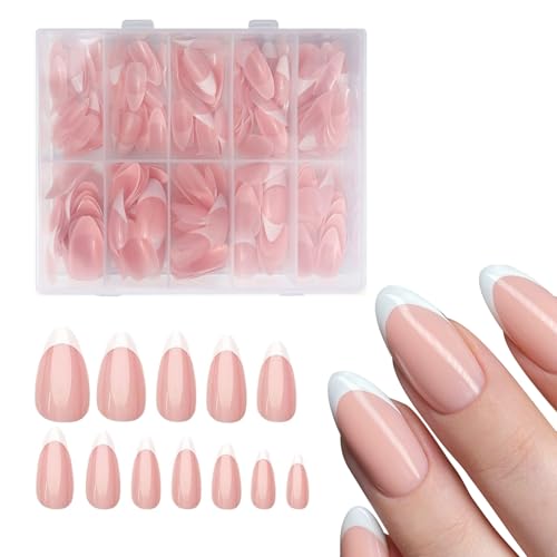 120 Pcs Press On Nails French, French Nails, French Tip-Press On Nail, Press On Nail Set,Nude French Nägel Zum Aufkleben,Französisch Falsche Nägel Zum Aufkleben Für Damen Frauen