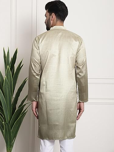 Image of SOJANYA (Since 1958 Men's Jacquard Silk Woven Design Long Kurta