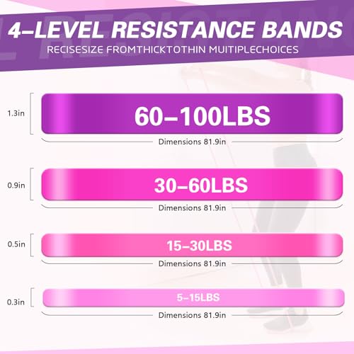 Image of Resistance Bands,Pull Up Bands,Stretching Assist Bands Set for Men & WomenPortable Exercise, Muscle Training,Physical Therapy,Exercise Workout Bands for Working Out