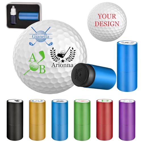 Roseshore Custom Golf Ball Stamp Self-Inking Personalised Name Logo Monogram Golf Ball Marker Stamp Customised Reusable Waterproof Golf Stamper Gift for Husband Dad Golfer