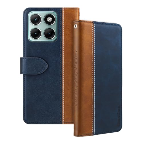 Shantime ���U�[�t���b�v�P�[�X Motorola Edge 70 Fusion 5G 7000 mAh XT2605-2 �Ƃ̌݊������� �J�[�h�z���_�[�t�� RFID�u���b�N �}�O�l�b�g�L�b�N�X�^���h �X�����t�B�b�g �r�W�l�X�ی�J�o�[(�u���[)