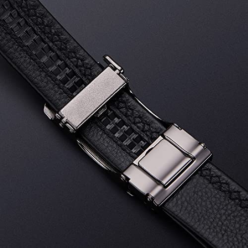 Classic Genuine Leather Men’s Ratchet Belt Automatic Buckle Dress Casual Gift Box2