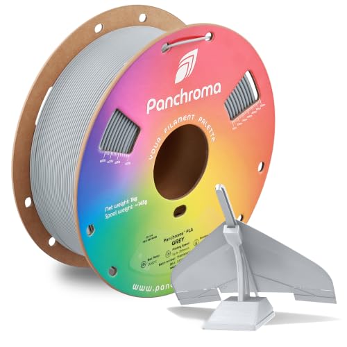 Panchroma PLA Grey 3D Printer Filament, 1.75mm, 1kg Spool, Easy to Print, High Speed Printing, Tangle Free, AMS Compatib