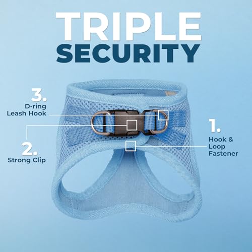 Image of Voyager Step-in Pet Harness - All Weather Mesh, Adjustable Step in Harness for Cats and Dogs by Best Pet Supplies - 307S Baby Blue, XS