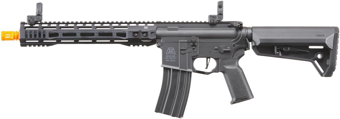 Lancer Tactical Gen 3 BG Defense Type-A SPR M4 AEG Airsoft Rifle with Battery & Charger -Programmable Trigger (12''/Black)