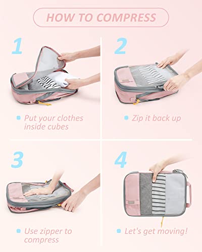 image for BAGSMART 6 Set Compression Packing Cubes for Travel, Lightweight Vacat