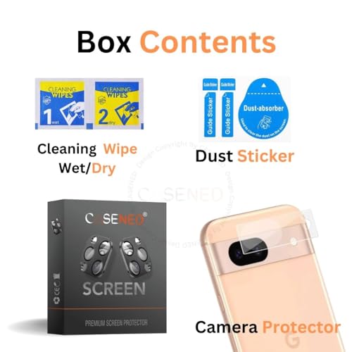 Image of Camera Lens Protector for Google Pixel 8A - 9H Tempered Glass, Scratch-Resistant Camera Glass Protector (Transparent)