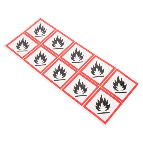 Autocollants de sécurité PVC Housoutil : 5 feuilles de signalisation pour inflammables