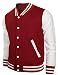 BCPOLO Baseball Jacket Varsity Baseball Cotton Jacket Letterman jacket, Maroon, US_Medium(Asian L)