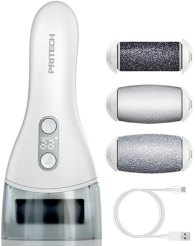 PRITECH Elektrischer Hornhautentferner Fußpflege Hornhaut Entfernen | wiederaufladbar Pediküre Hornhautfeile Callus Remover