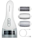 PRITECH Elektrischer Hornhautentferner Fußpflege Hornhaut Entfernen wiederaufladbar Pediküre Hornhautfeile Callus Remover (1138T-Weiß)