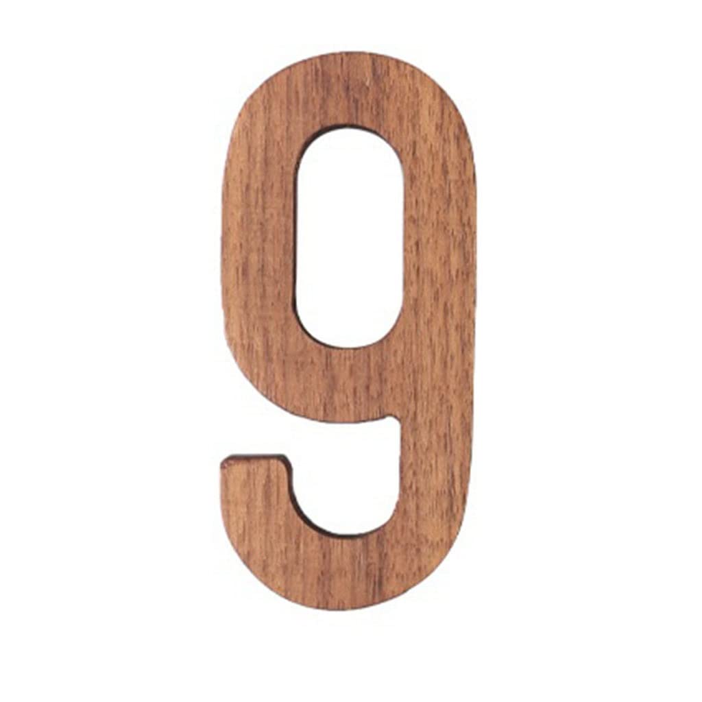 Cyfrowe numery drzwi z literami alfabetu, 1 szt. 8 cm, dekoracja numeryczna czarnego orzecha, numer logiem Nordic Wind, domu litego drewna, spersonalizowana ścienna(9)