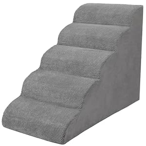 Dog Stairs for Small Dogs, High Density Foam Dog Steps, Extra Wide Non-Slip Pet Ramp for High Beds Or Couch, Soft Doggie Ladder for Dogs Injured, Older Pets, Small Cats