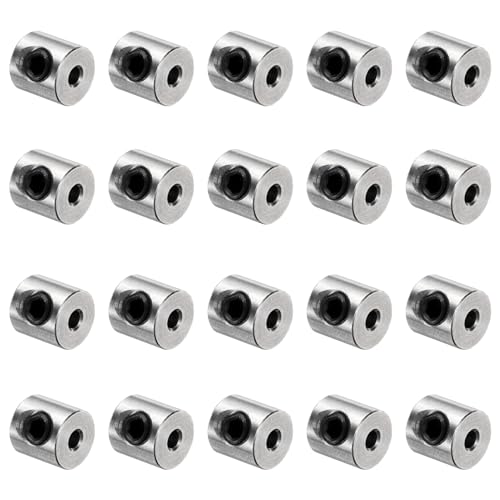 QUARKZMAN 20 Stück Schraubkragen 2mm Bohrung Schraubkragen, 7mm Außendurchmesser, 7mm Breite, Bohrbegrenzer, Tiefenkragen für Edelstahlbohrer
