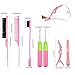 SWEET VIEW Hair Crochet Hooks Set - 2 Crochet Needles, Edge Brush, Bristle Brush, Rat Tail Comb, 3 Gator Clips for Passion Twist Hair Extensions