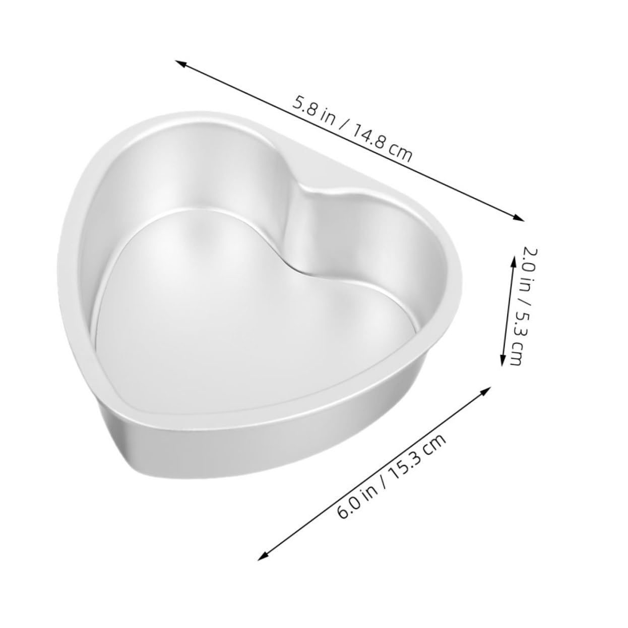 Ciieeo 5 Pezzi Teglia Da Forno in Alluminio A Forma Di Cuore Teglie Per Dolci A Forma Di Cuore Pratica Teglia Da Forno Liscia Facile Da Pulire