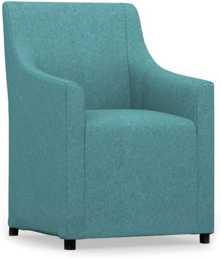 comfortly Chair Slipcover Replacement Hand Made Compatible with SAKARIAS Armchair Long Skirt - Covers ONLY (Cashmere Blends - Petrol)