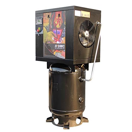 HPDMC 7.5 HP Rotary Screw Air Compressor 18cfm@175psi with 60 Gallon Air Tank Mounted 230V/60HZ/1-Phase Industrial Air Compressed System